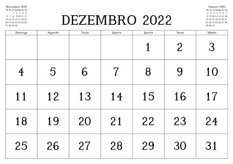 calendário de dezembro 2022